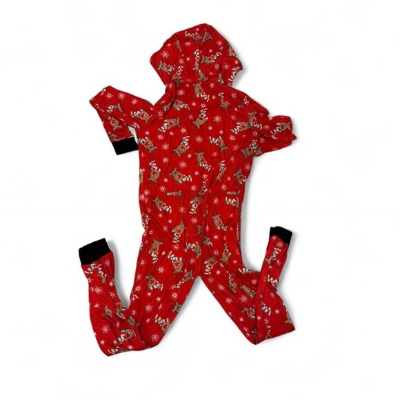 Red Christmas onesie with hood - Picture 3 of 3